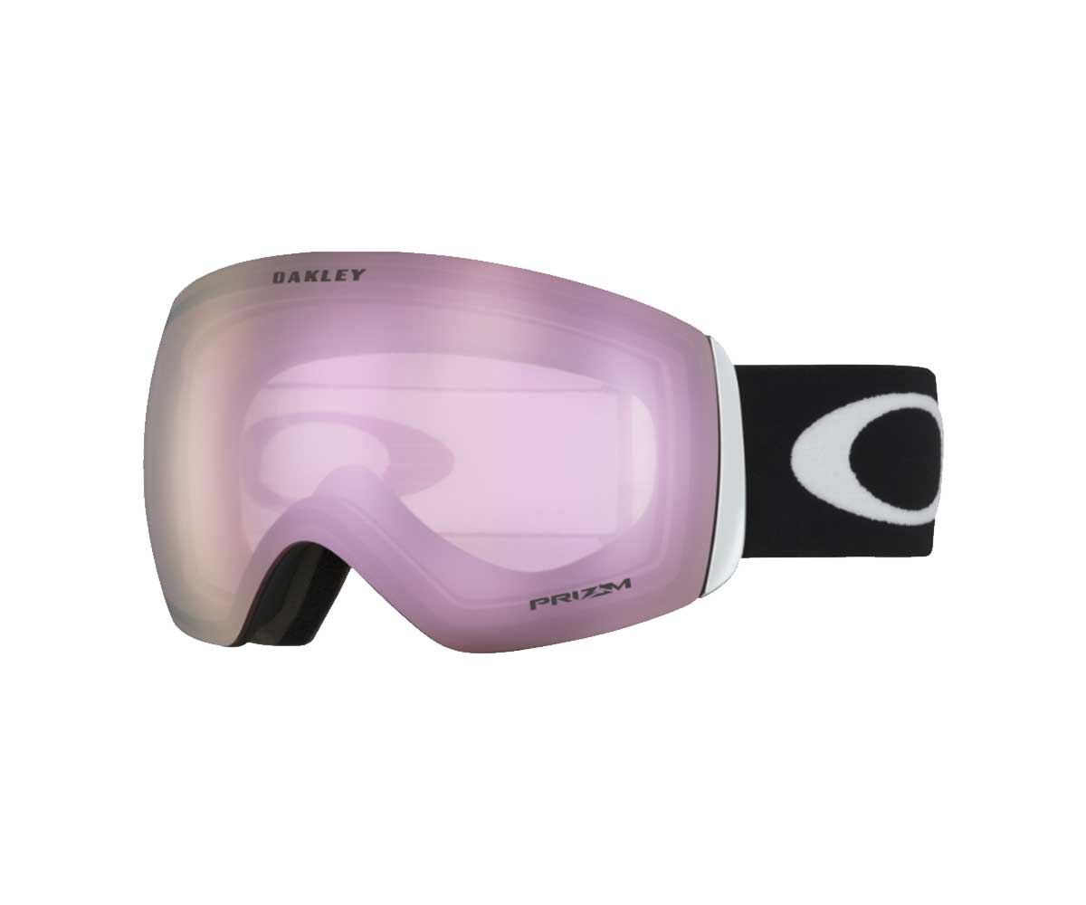 Oakley Flight Deck Hi Pink Prizm Snow Goggles in Matte Black