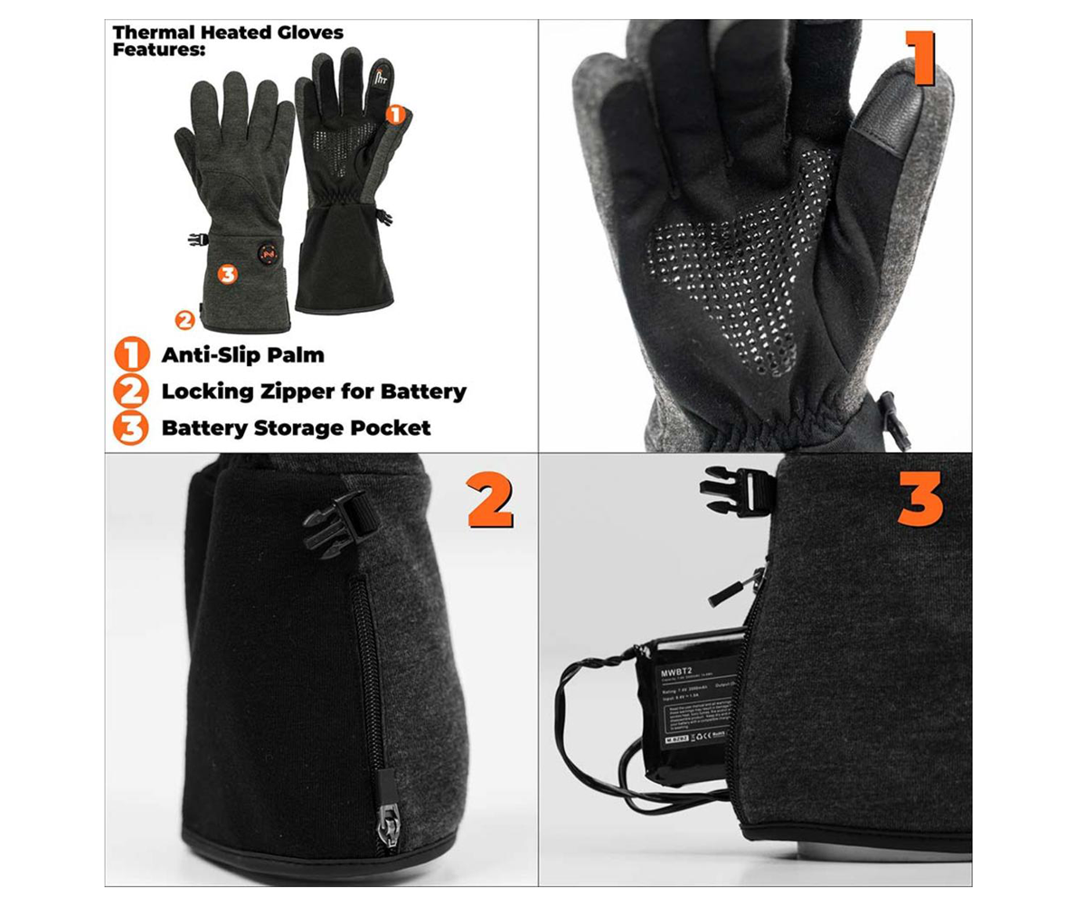 FieldSheer Thermal Heated Glove, Unisex, 7.4V, Black - Image 3